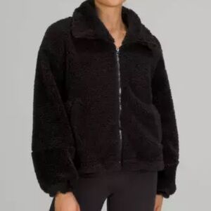Lululemon Black Cinchable Sherpa Bomber Jacket